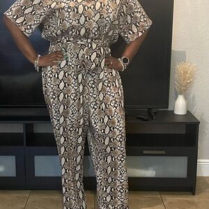 Snake Print Jumpsuit
